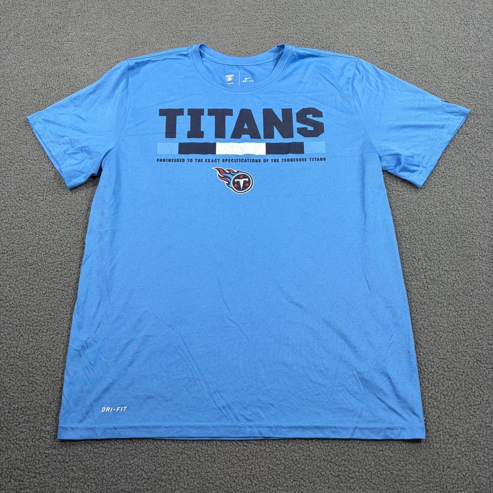 Nike T-Shirt Mens L Blue Tennessee Titans Dri-Fit Training NFL 840968-434 Tee